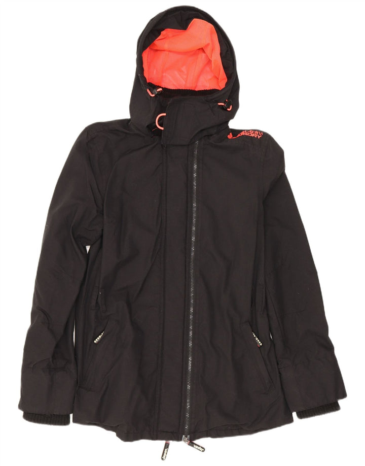 Superdry Veste de pluie à capuche The Windmac pour femme UK 36 Small Noir Polyester