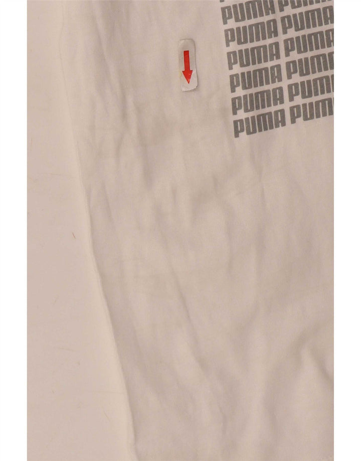 Puma T-shirt graphique pour hommes, grand, blanc, coton