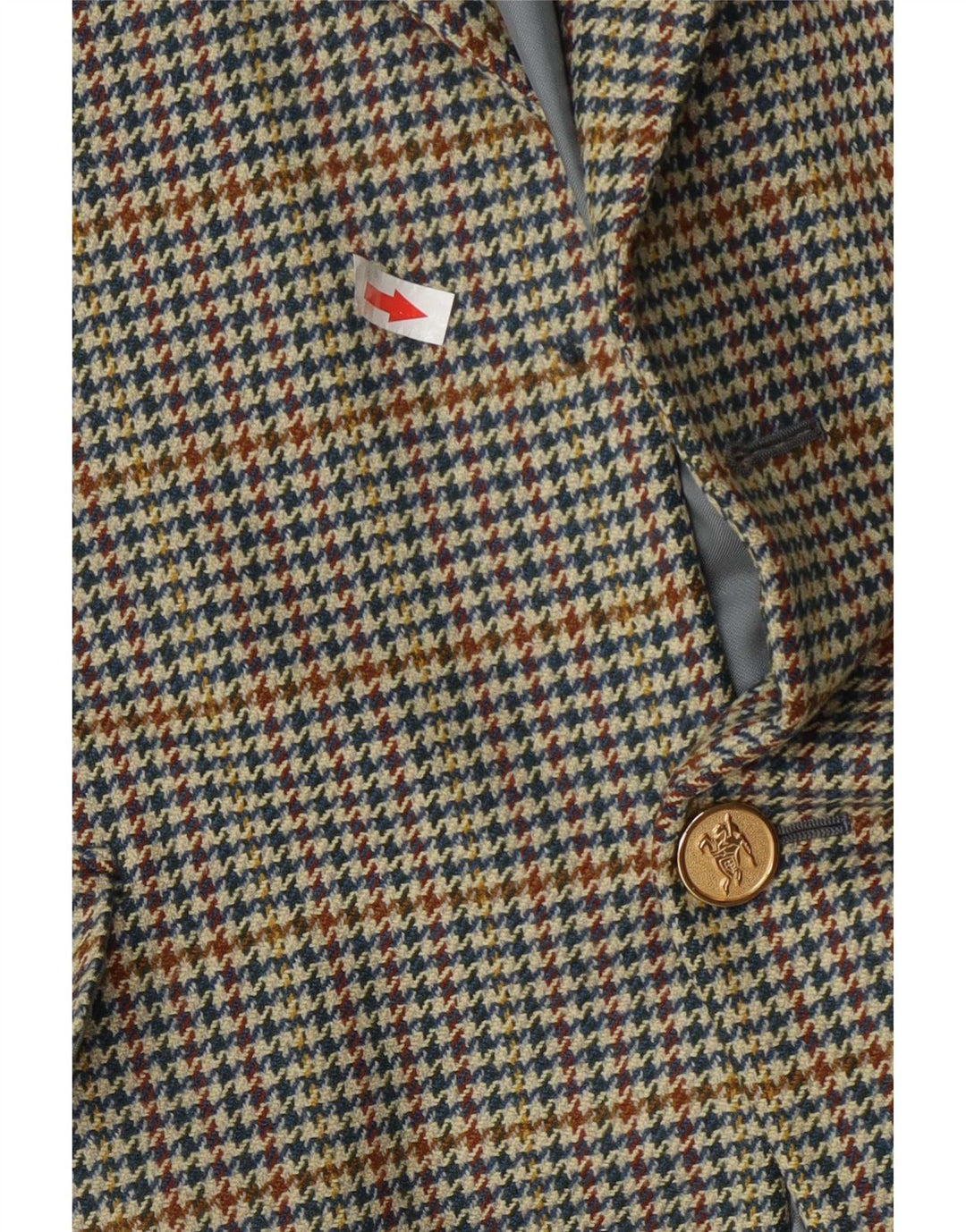 Burberrys Veste blazer à 1 bouton pour homme IT 50 Large laine pied-de-poule bleue