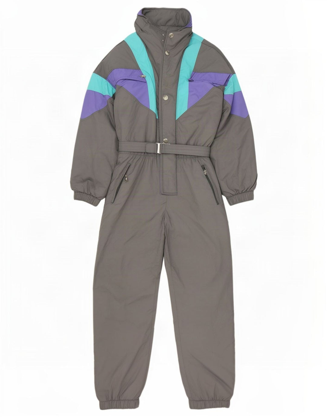 combinaison de ski vintage pour homme petit colorblock gris
