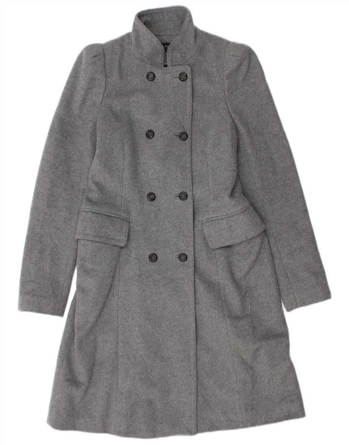 Zara Manteau croisé pour femme UK 12 Laine gris moyen