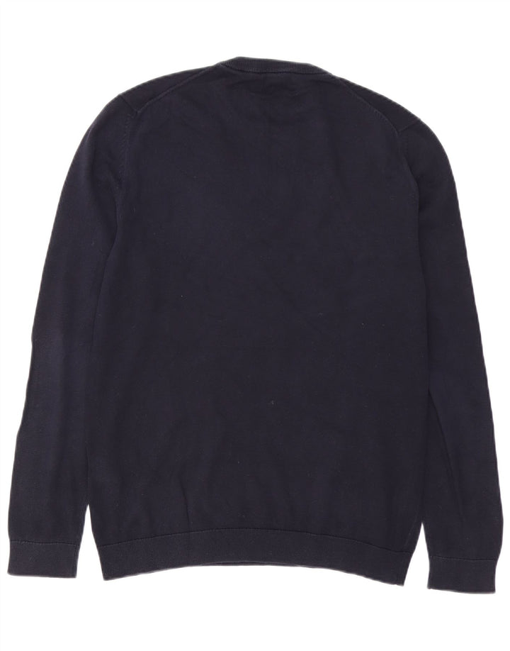Reiss Pull Col Rond Homme Bleu Marine Moyen Coton