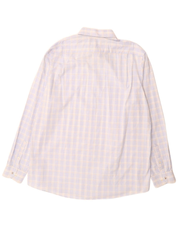 Tommy Hilfiger Mens Tall Shirt Size 18 2XL Blue Check Cotton