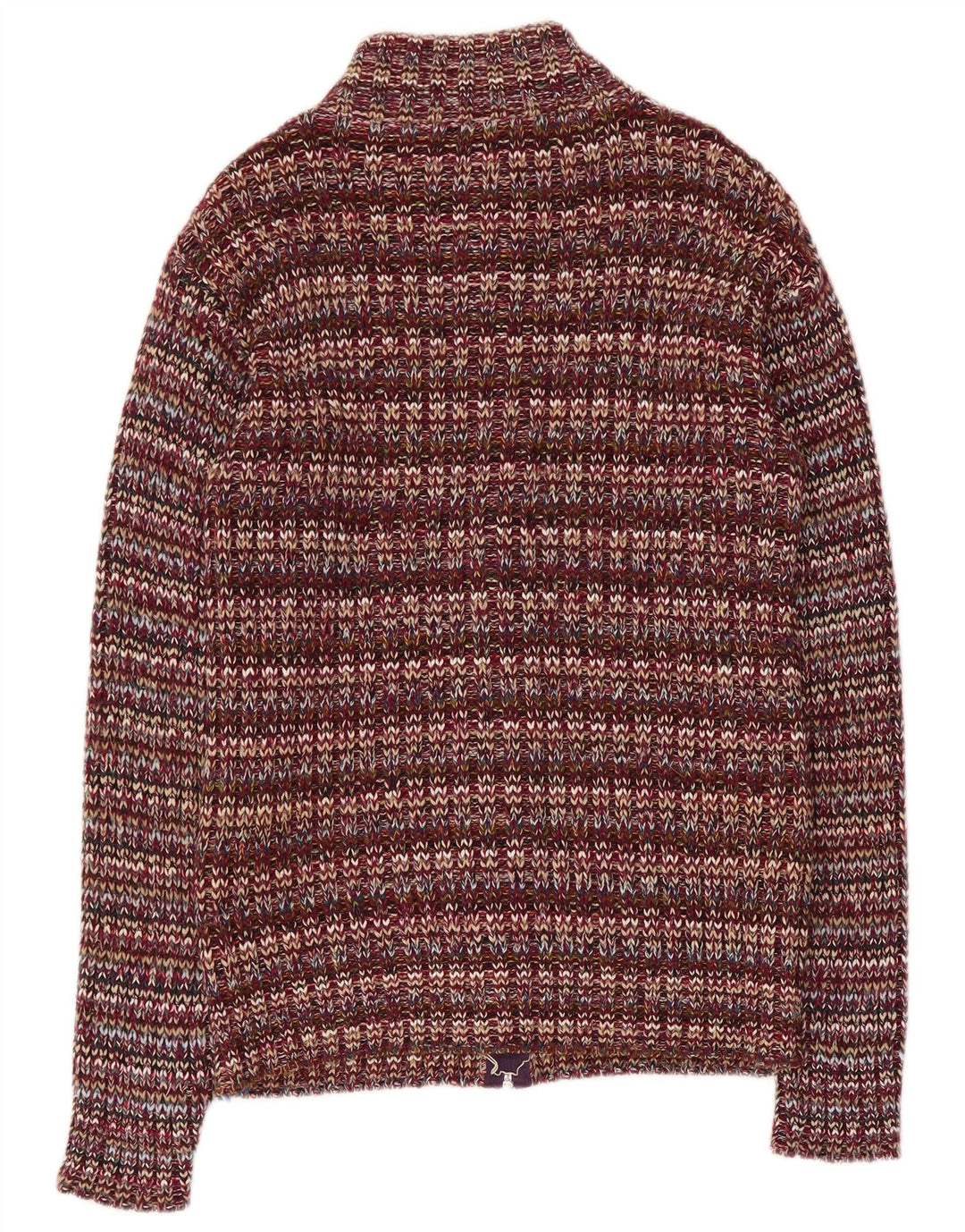 vintage Womens Cardigan Sweater UK 10 Petit Acrylique Multicolore