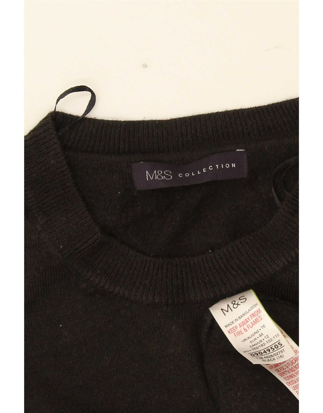 Marks & Spencer Pull à col rond pour femme UK 16 Large Noir