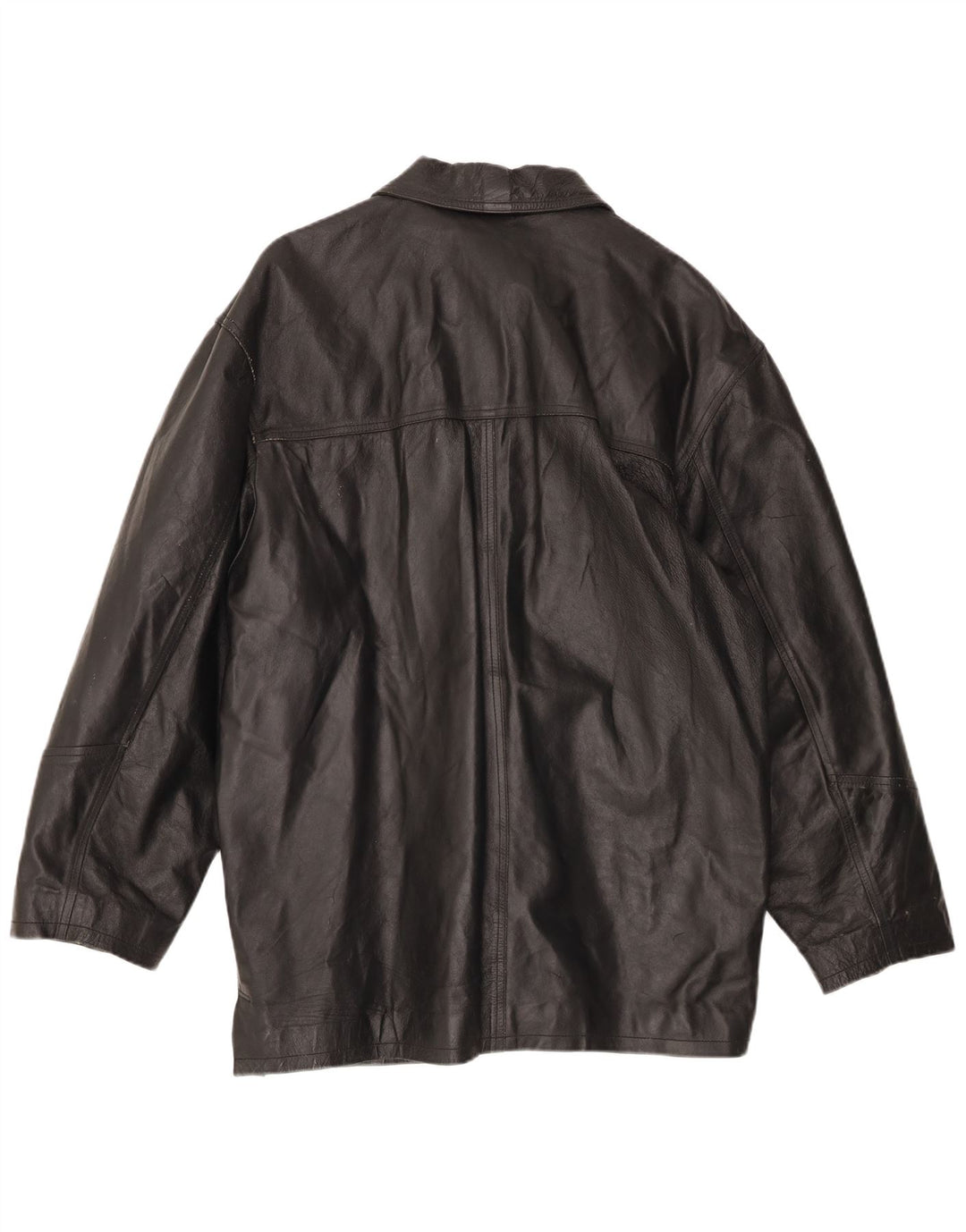 VINTAGE Veste en cuir homme IT 54 2XL Cuir noir