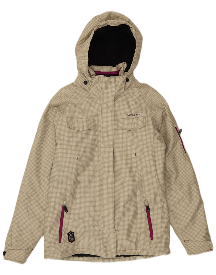 Killtec Veste Coupe-Vent Fille 15-16 Ans Beige Carreaux Polyester