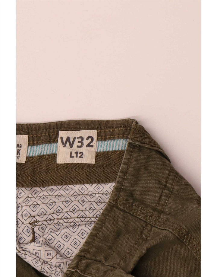 Fat Face Short Cargo Homme Moyen W32 Vert Coton
