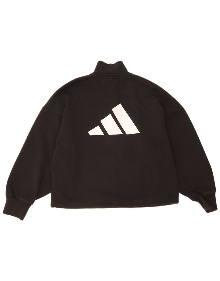 Adidas Sweat-shirt surdimensionné graphique pour femme UK 12/14 Noir moyen