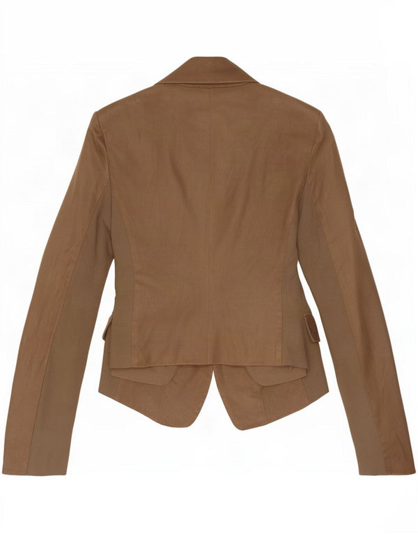 Patrizia Pepe Veste blazer en cuir à 2 boutons pour femme IT 44 Marron moyen