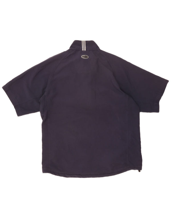 Adidas Haut de survêtement à manches courtes et col zippé pour homme Bleu marine moyen