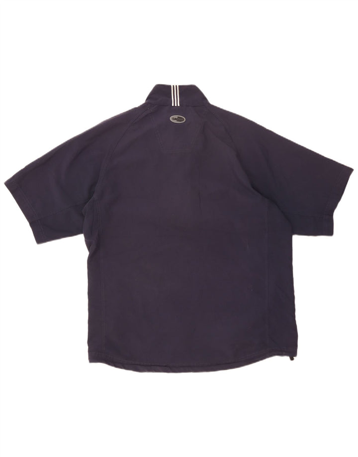 Adidas Haut de survêtement à manches courtes et col zippé pour homme Bleu marine moyen