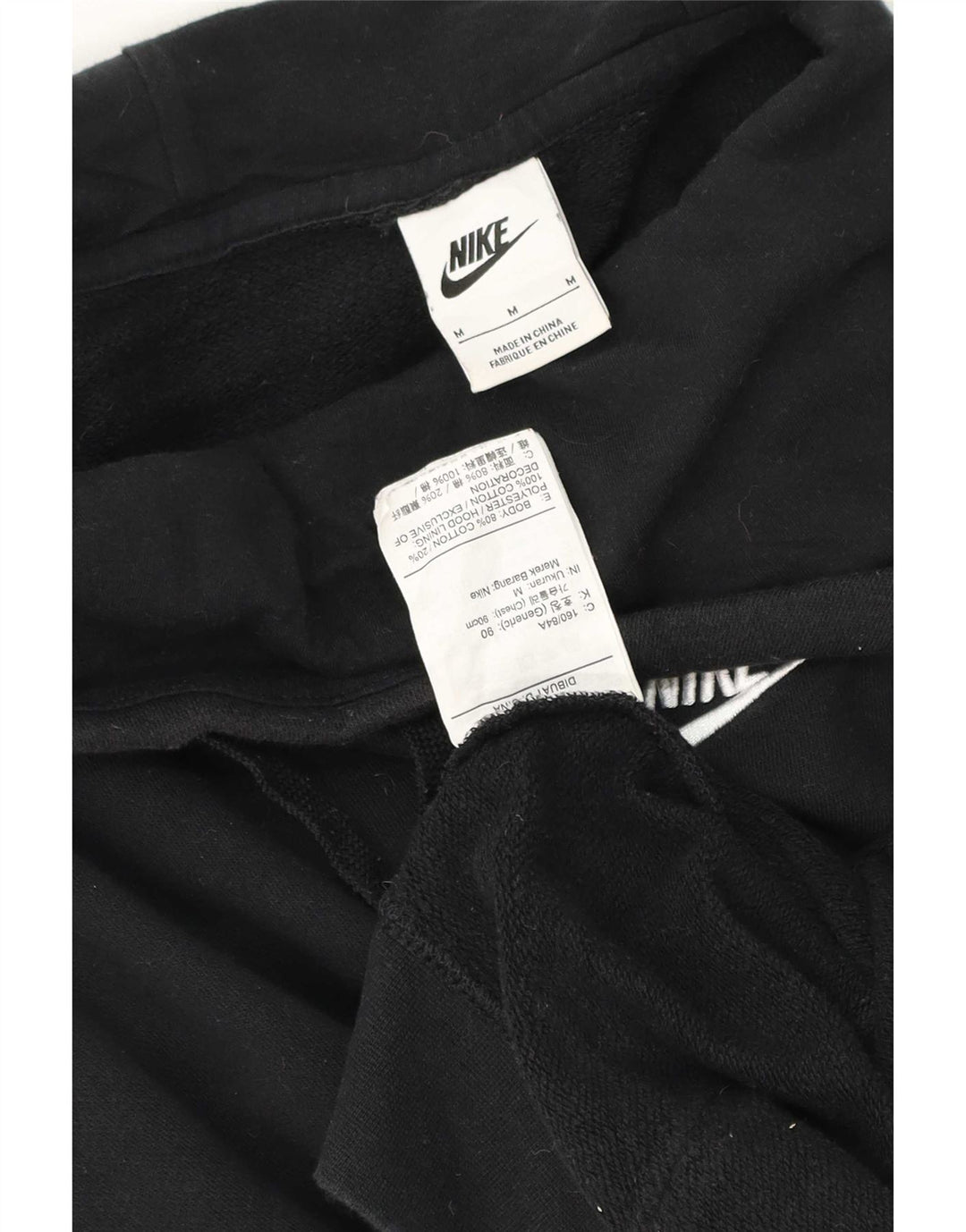 Nike Pull à capuche pour homme en coton noir moyen