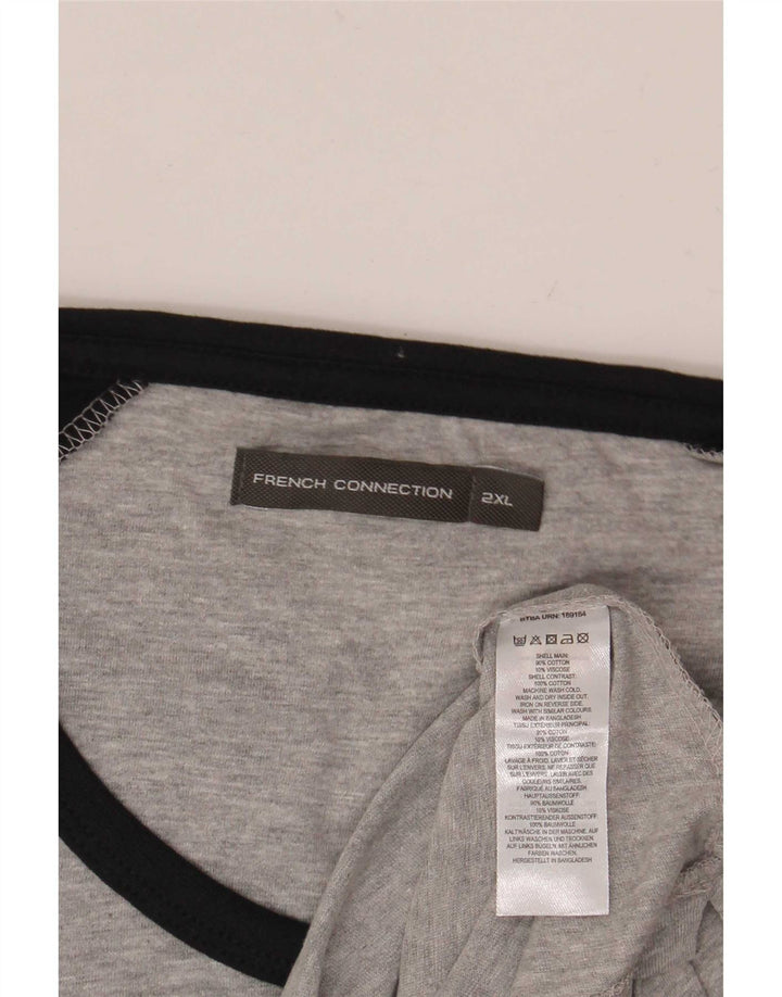 French Connection Haut Homme Manches Longues 2XL Gris Colorblock Coton