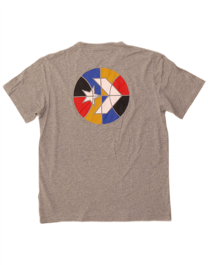 CONVERSE T-Shirt Graphique Homme Gris Moyen Chiné Coton