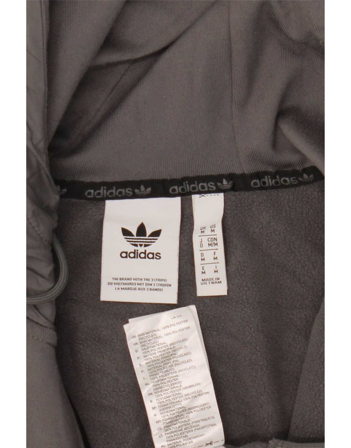 Adidas Pull à capuche zippé pour homme en polyester color block gris moyen