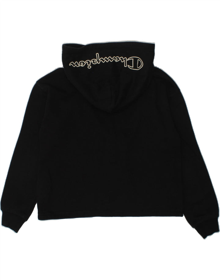 CHAMPION Girls Hoodie Jumper 7-8 Years Small  Black Cotton | Vintage Champion | Thrift | Second-Hand Champion | Used Clothing | Messina Hembry 