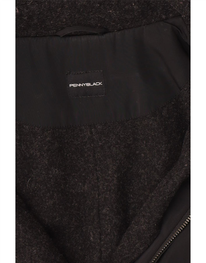 Penny Black Manteau Capelet à capuche pour femme UK 10 Petit Noir