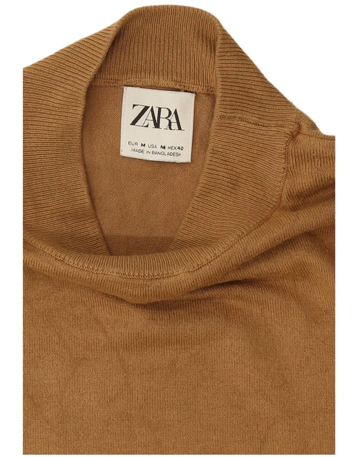 Pull Col Roulé Zara Homme Beige Moyen