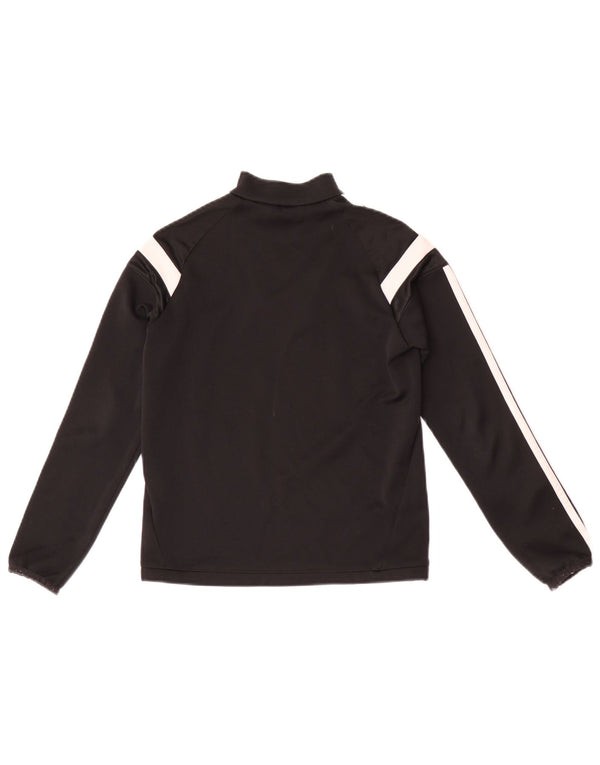 Adidas Haut à manches longues pour garçon avec col zippé et manches longues 9-10 ans Noir moyen Sports