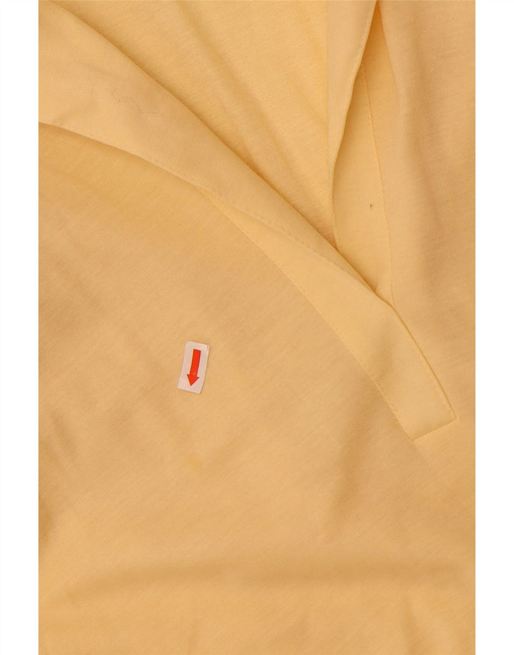 vintage Femme Robe A-Line sans manches EU 40 Polyester Jaune Moyen