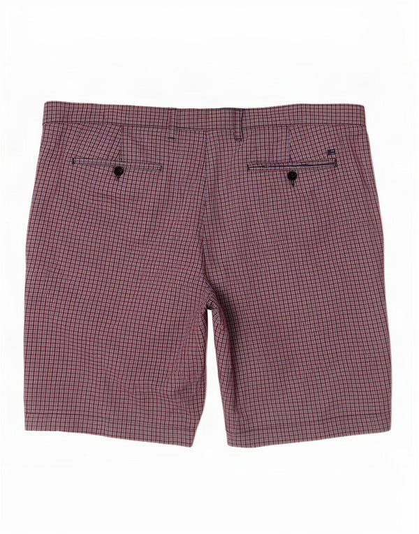 Marks & Spencer Short Chino Homme W42 2XL Rouge à Carreaux Coton