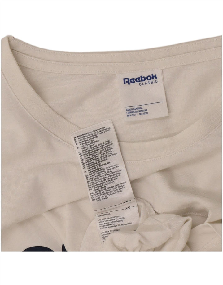 Reebok T-Shirt Classic Graphic Homme Blanc Large Coton