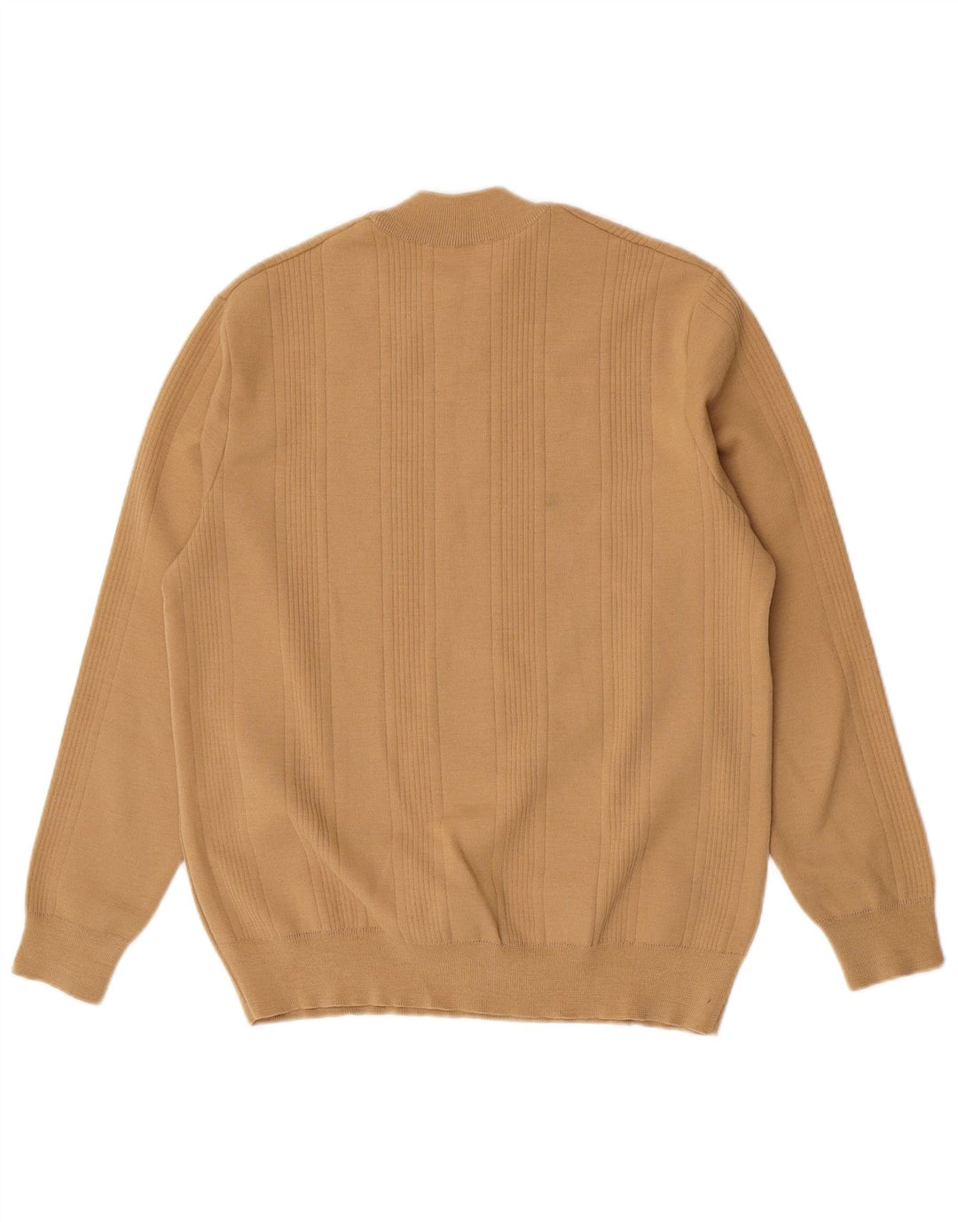 vintage Mens Crew Neck Jumper Pull Marron Moyen