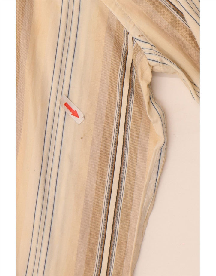 French Connection Chemise Homme Coton Rayé Beige Moyen