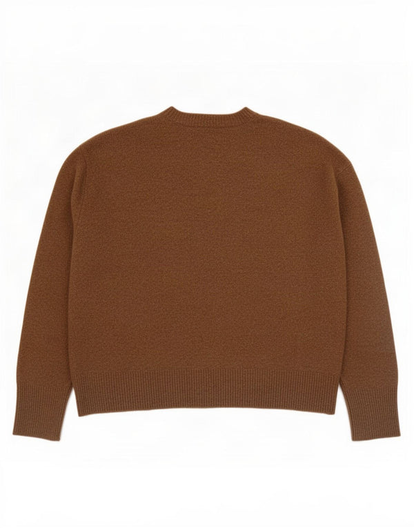 Zara Pull surdimensionné à col rond pour femme UK 14 Marron moyen