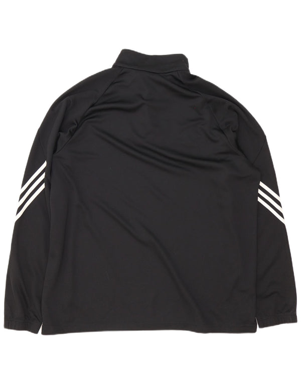 Adidas Hommes Climalite Zip Neck Pull Survêtement Top 2XL Noir Polyester