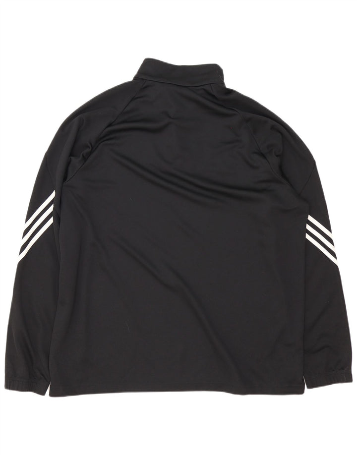Adidas Hommes Climalite Zip Neck Pull Survêtement Top 2XL Noir Polyester