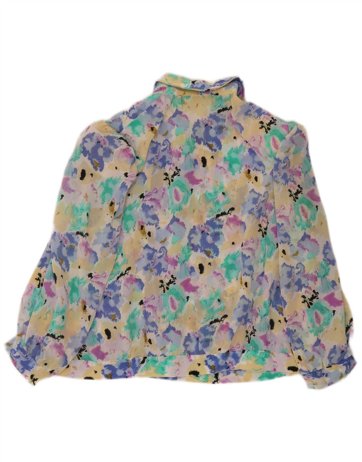 vintage Womens Shirt Blouse UK 16 Grand Tie Dye multicolore