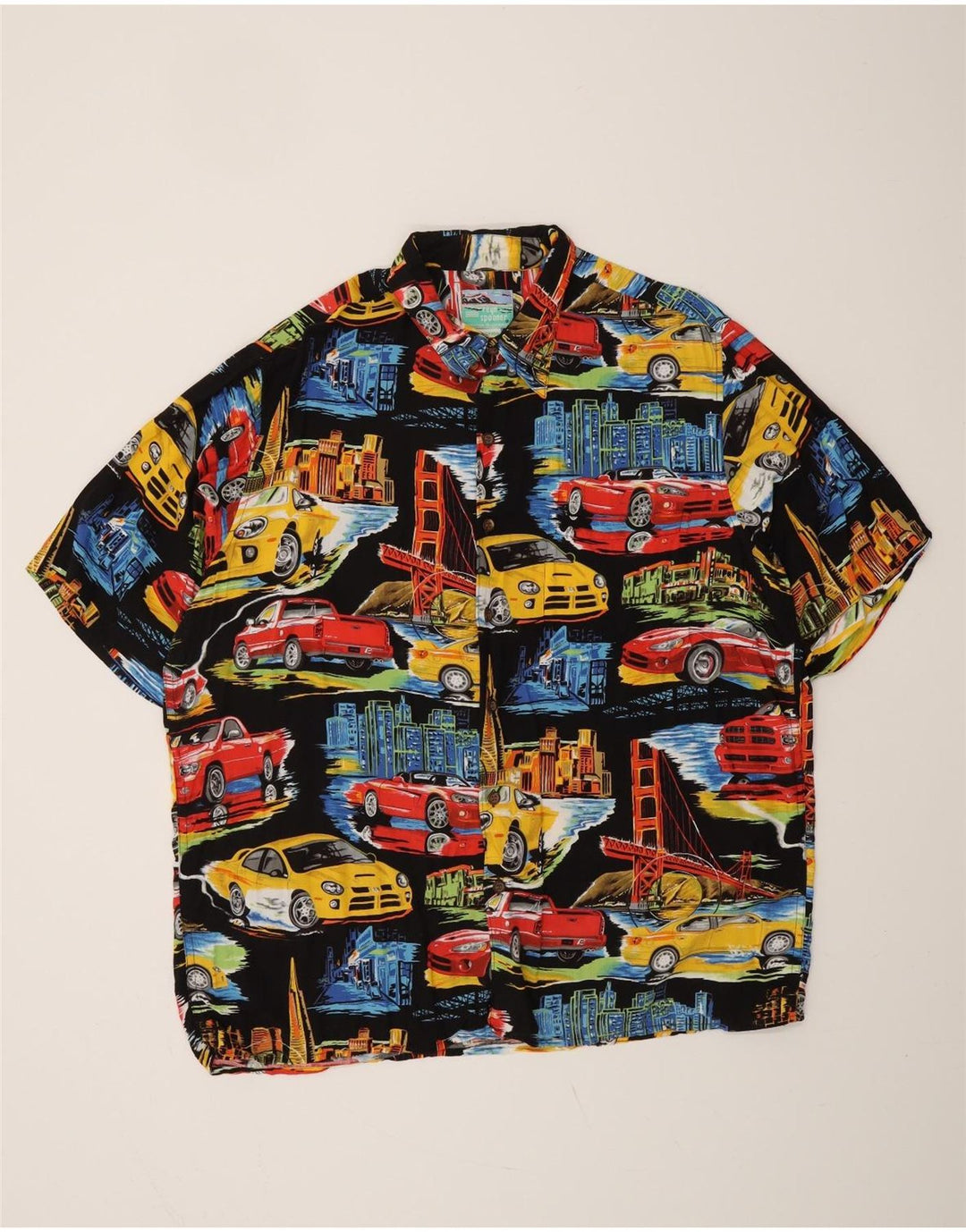 REYN SPOONER Chemise à manches courtes pour hommes Cars Large multicolore hawaïen