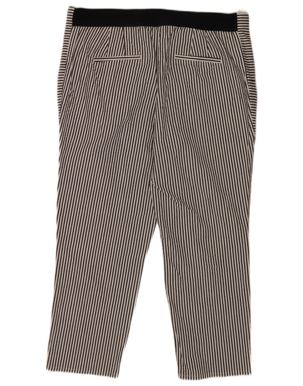 Zara Pantalon court slim pour femme 2XL W34 L24 Bleu rayé
