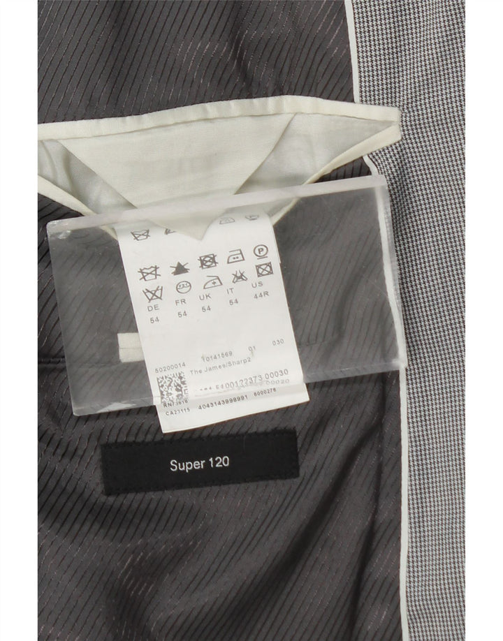 Hugo Boss Veste blazer à 2 boutons pour homme EU 54 2XL Gris pied-de-poule Viscose