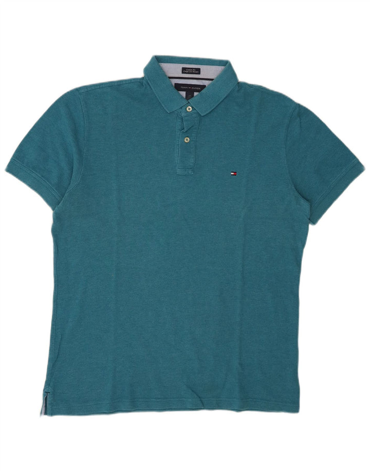 Tommy Hilfiger Polo ajusté sur mesure pour homme, grand bleu