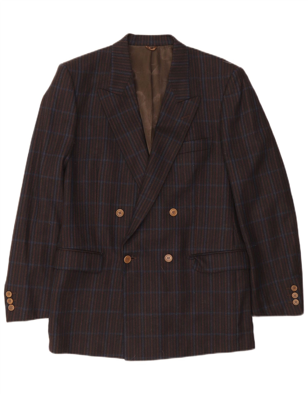 Elle Homme Blazer Croisé Veste IT 50 Grand Carreau Bleu Marine