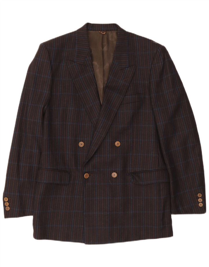 Elle Homme Blazer Croisé Veste IT 50 Grand Carreau Bleu Marine
