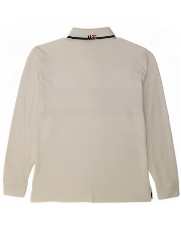 Tommy Hilfiger Polo de Rugby à Manches Longues Homme Blanc Moyen Colorblock