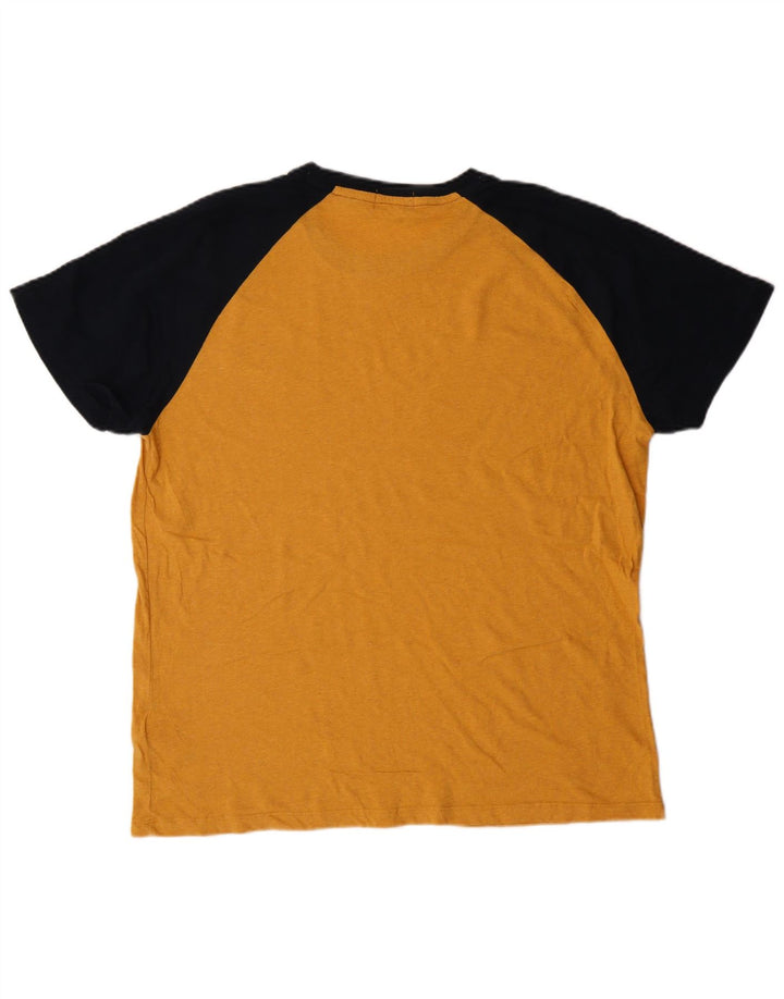 Superdry T-Shirt Homme Top 2XL Coton Colorblock Jaune