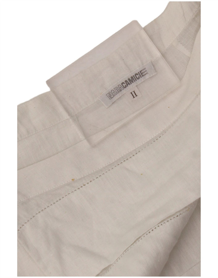 NARACAMICIE Chemisier sans manches pour femme UK 8 Petit Blanc