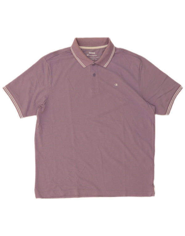 Champion Polo Easy Fit Homme Violet Moyen Rayé Coton