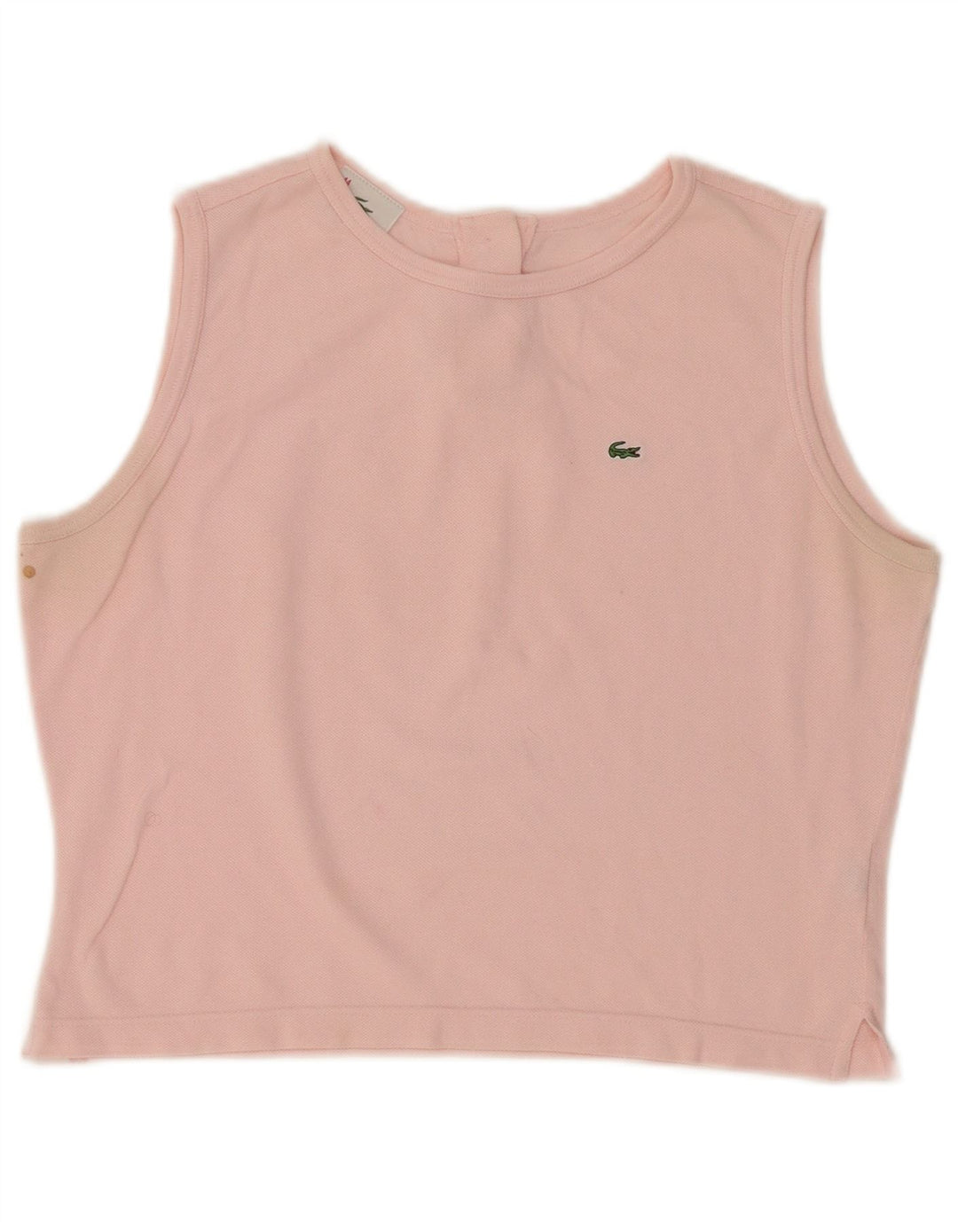 Lacoste Womens Crop Vest Top Taille 44 Grand Coton Rose