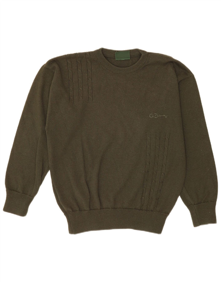 Charles Dubourg Pull col rond homme en laine vert moyen