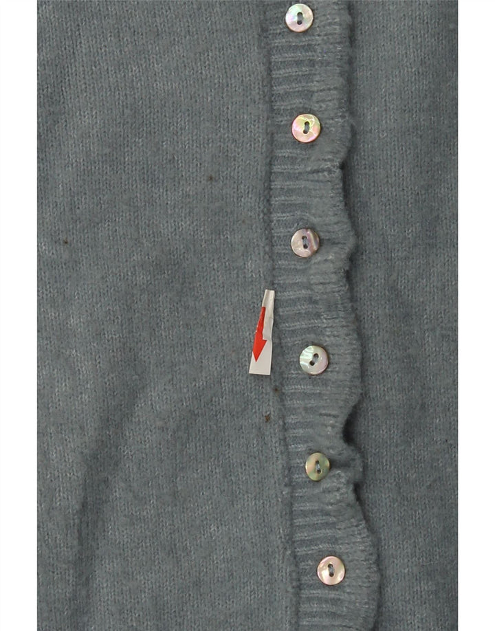 Zara Femme Cardigan Pull UK 14 Bleu Moyen Polyester