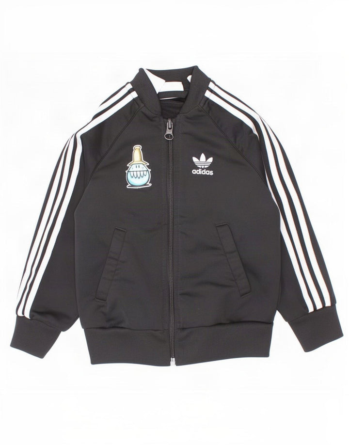 Adidas Veste de survêtement graphique pour bébé garçon 18-24 mois Noir Polyester