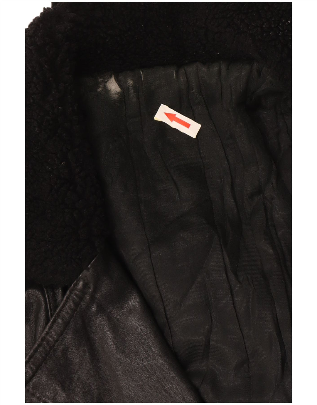 veste en cuir double boutonnage vintage pour hommes UK 42 XL Noir