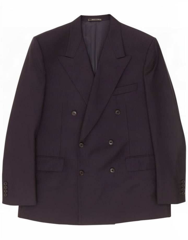 Corneliani Veste Blazer Double Boutonnage Homme UK 40 Grande Laine Bleu Marine