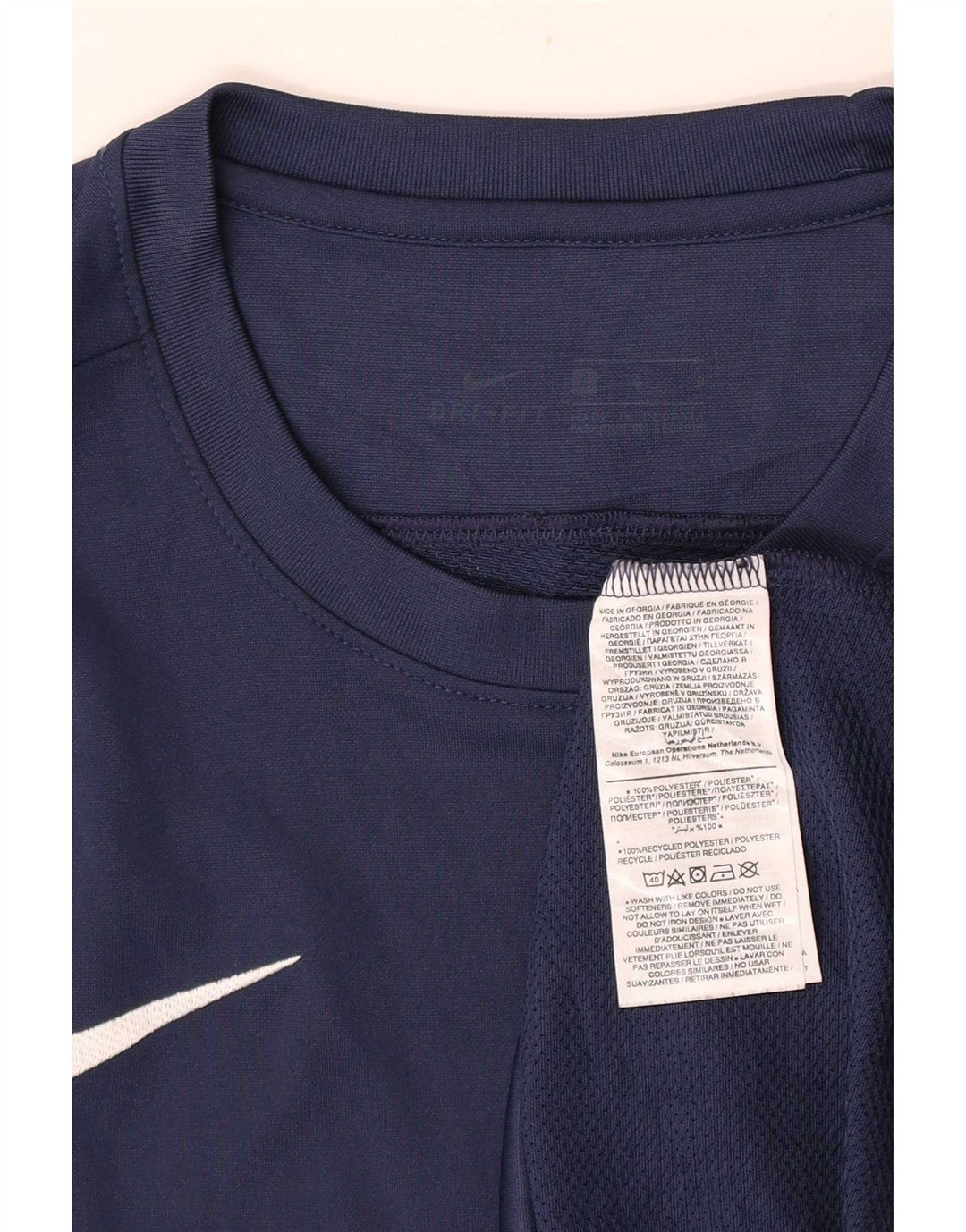 Nike Hommes Dri Fit T-Shirt Haut Large Bleu Marine Polyester